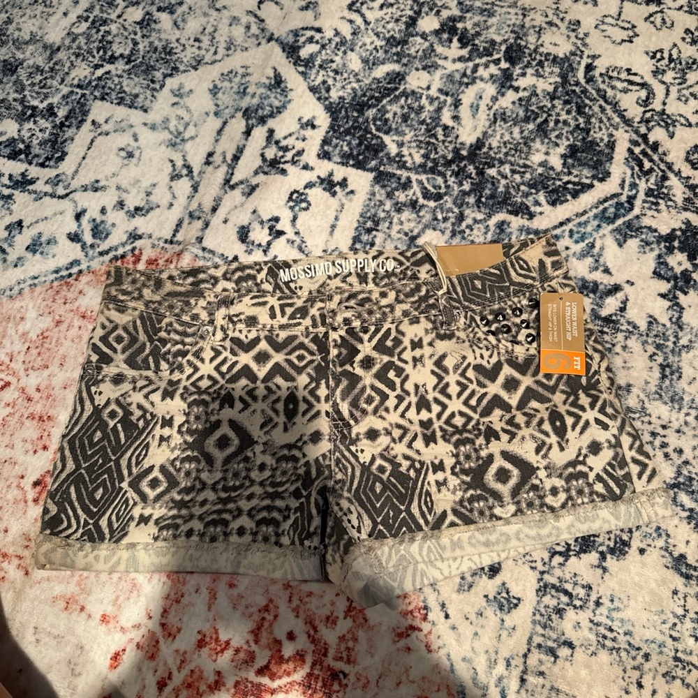 Mossimo Supply Co. Black and Gray Patterned Shorts